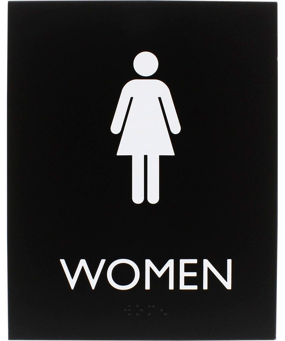Lorell Women Restroom Sign, 8.5 x 6.4 x 0.8 Inches, Black, Item Number 2025879